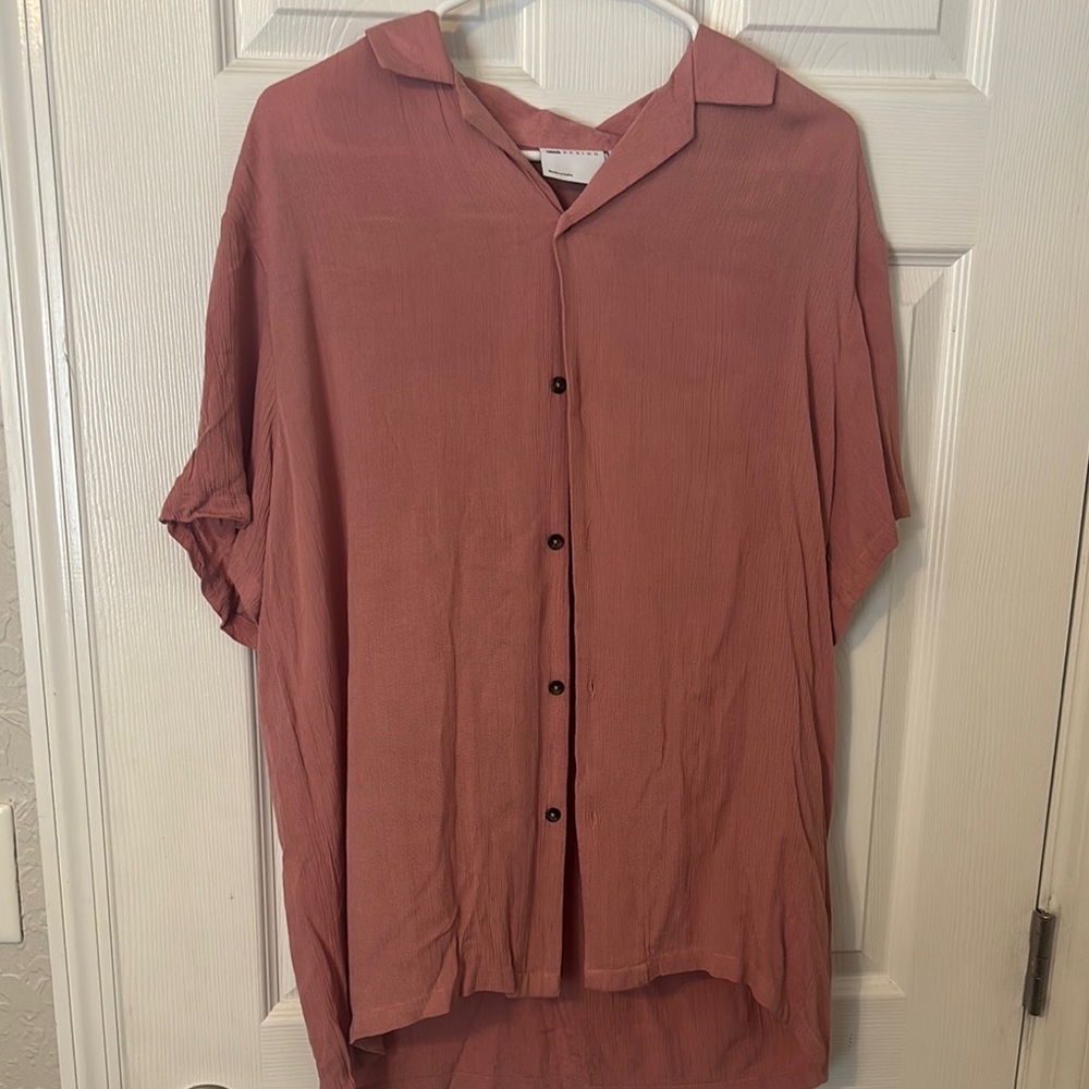 ASOS Casual Button Down Shirt in Rust